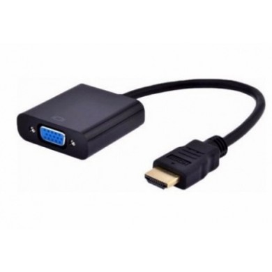 Adapter HDMI-VGA  - Gembird  A-HDMI-VGA-04, HDMI to VGA adapter cable, Converts digital HDMI input (19 pin male, v.1.4) into analog VGA output (DB15 female)