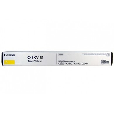 Toner Canon C-EXV51 Yellow, (681g/appr. 60 000 pages 5%) for Canon iRC55xx