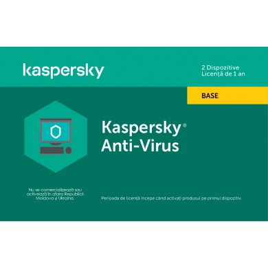 Kaspersky Anti-Virus Eastern Europe Edition.  2-Desktop  1 year  Base License Pack,  Card