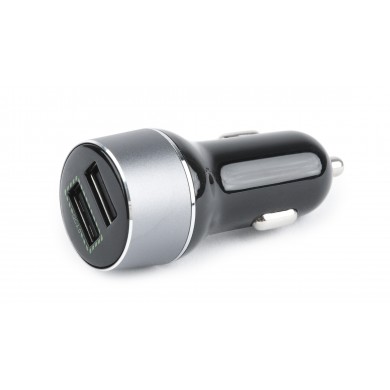 USB Car Charger - Quick Charge QC3.0 - EnerGenie EG-U2QC3-CAR-01, 2x USB ports, Input 12-24V DC, Output: 1x 5V DC, max. 2.1A, 1xUSB QC 3.0: 12V DC, max 1.5A  (or the same 5V DC, max 2.1A), Black