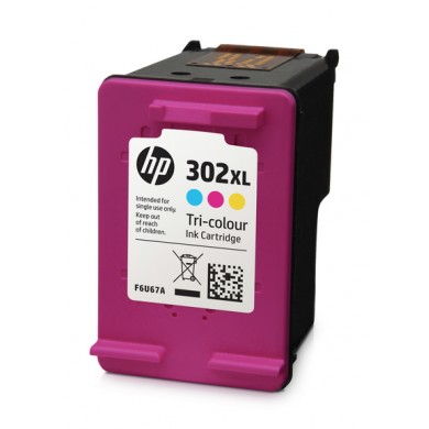 HP 302XL (F6U67AE) High Yield Tri-color Original Ink Cartridge for HP DeskJet 1110 Printer,HP OfficeJet 3830/3636/5230,HP DeskJet 2130/3636,HP ENVY 4523/4527/4520, 330 p.