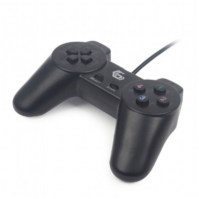 Gembird JPD-UDV-01 Dual vibration gamepad, 2 sticks, 4-way D-pad and 10 action buttons, USB 2.0, 1.8m, Black