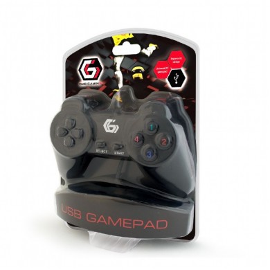 Gembird JPD-UDV-01 Dual vibration gamepad, 2 sticks, 4-way D-pad and 10 action buttons, USB 2.0, 1.8m, Black