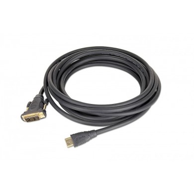 Cable HDMI-DVI - 3m - Cablexpert - CC-HDMI-DVI-10, 3m, HDMI to DVI 18+1pin single link,  male-male, Black cable with gold-plated connectors, Bulk