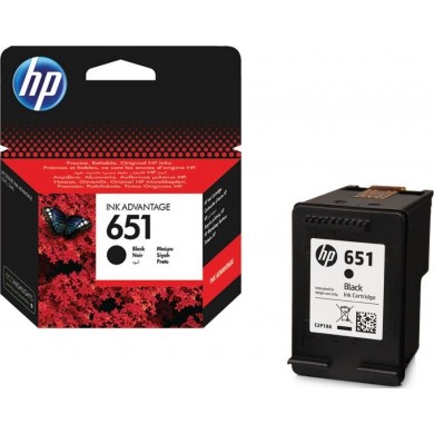 HP 651 (C2P10AE) Black Ink Cart for HP Deskjet Ink Advantage 5575 , HP DeskJet Ink Advantage 5645, 600p.