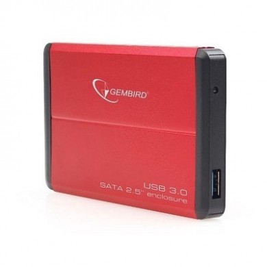 Gembird EE2-U3S-2-R, External enclosure for 2.5'' SATA HDD with USB3.0(5Gb/s) interface, Red