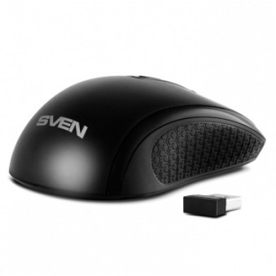 SVEN RX-220W Wireless, Optical Mouse, 2.4GHz, Nano Receiver, 800/1200/1600 dpi, USB, Black