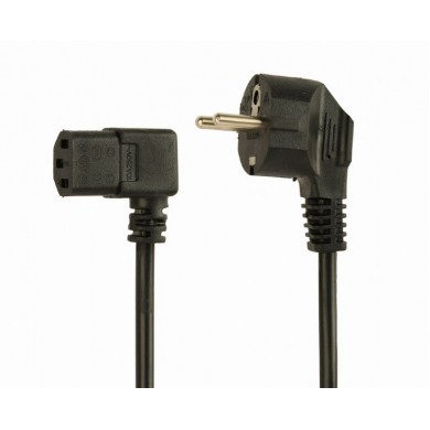 Power cord PC-186A-VDE,  1.8 m, Schuko input and right angled C13 output, with VDE approval, Black