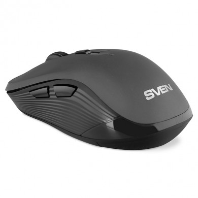 SVEN RX-560SW Wireless, Optical Mouse, 2.4GHz, Nano Receiver, 800/1200/1600dpi, 5+1(scroll wheel) Silent buttons, Switching DPI modes, Rubber scroll wheel, Gray