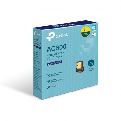 USB 2.0 / Wi-Fi 5 Adapter / TP-LINK Archer T2U Nano/  Dual Band AC600