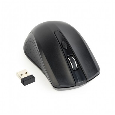 Gembird MUSW-4B-04, Wireless Optical Mouse, 2.4GHz, 800/1200/1600dpi, Nano Reciver, USB, Black