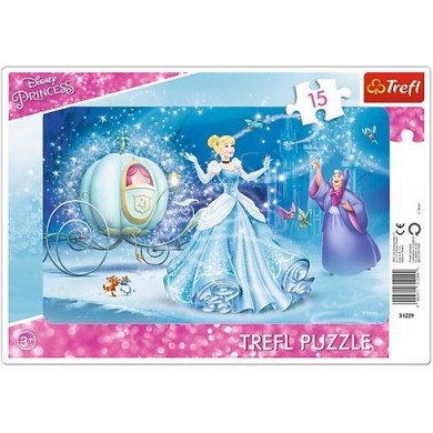 31229 Trefl Puzzles-"15Frame"-Magical night / Disney Princess