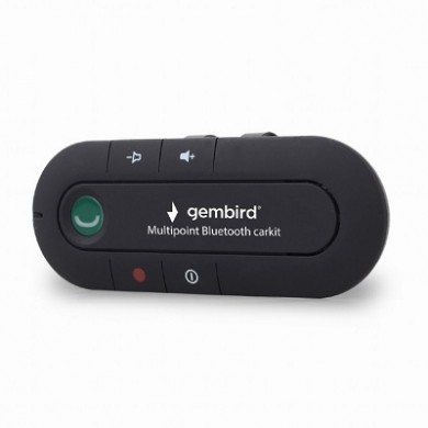 Bluetooth Carkit  Gembird  BTCC-03, Multipoint Bluetooth Carkit,  Bluetooth v2.1+ EDR, talk time: up to 12 hours, Connect 2 mobile phones at once, Black