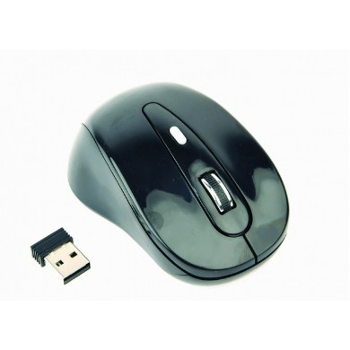 Gembird MUSW-6B-01, Wireless Optical Mouse, 2.4GHz, 6-button, 800/1200/1600dpi, Nano Reciver, USB, Black