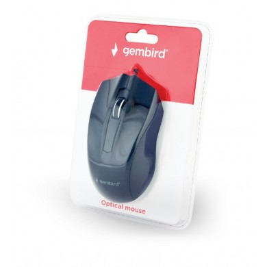 Gembird MUS-3B-01, Optical Mouse, 1000dpi, USB, 1.35m cable, Black