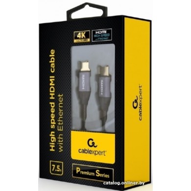 Cable HDMI 2.0 CCBP-HDMI-3M, Premium series 3 m, High speed  with Ethernet, Supports 4K UHD resolution at 60Hz, Nylon, Gold plated connectors, Copper AWG30