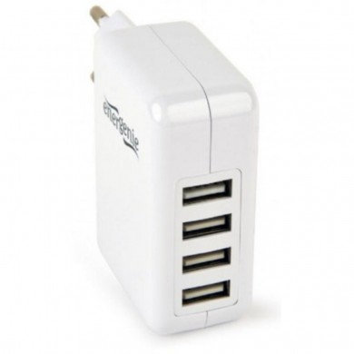 USB Charger  Gembird GMB EG-U4AC-02, 4x USB - 5V/ 3.1A, Input: 110/240V, Black