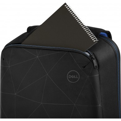 15.6'' NB Backpack - Dell Essential Backpack , Water bottle holder, water resistant, zippered front pocket, reflective elements, foam padded laptop compartment, Black reflective printing (E51520P).