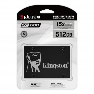 2.5&rdquo; SSD 512GB  Kingston KC600, SATAIII,SeqReads: 550MB/s, SeqWrites: 520MB/s, Max Random 4k Read: 90000 IOPS/ Write: 80000 IOPS,7mm, Controller SM2259, XTS-AES 256-bit encryption, 3D NAND TLC