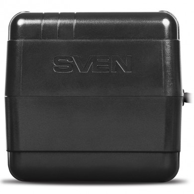 SVEN VR-L600, 200W, Automatic Voltage Regulator, 2x Schuko outlets, Input voltage: 184-285V, Output voltage: 230V &plusmn; 10%, diod indicators on the front panel, plastic body, Black