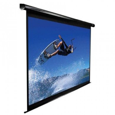 Elite Screens 100&rdquo; (16:9) 222 x 125 cm, Electric Projection Screen, VMAX2 Series with IR/Low Voltage 3-way wall box, TopDrop 15cm, Black