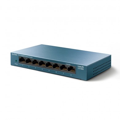 Switch TP-LINK LS108G / 8 port / Gigabit / RJ45 / steel case, LiteWave, Green Technology