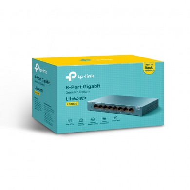 Switch TP-LINK LS108G / 8 port / Gigabit / RJ45 / steel case, LiteWave, Green Technology