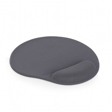 Gembird MP-GEL-GR, Gel mouse pad with wrist support, grey