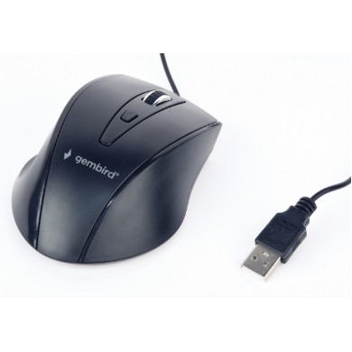 Gembird MUS-4B-02, Optical Mouse, 1200dpi, 4-button, USB, Black