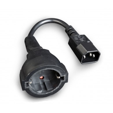 Power adapter cord  PC-SFC14M-01, C14 input and Schuko output, for UPS or PDU