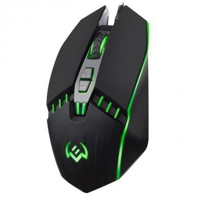 SVEN RX-G810 Gaming, Optical Mouse, 800-4000 dpi, 6+1 buttons (scroll wheel),  DPI switching modes, Two navigation buttons (Forward and Back),Soft Touch coating, USB, Black