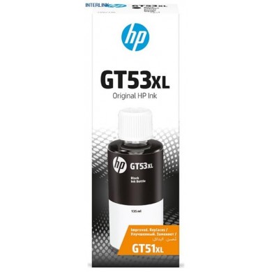 HP GT53XL (1VV21AE) 135-ml Black Original Ink Bottle (~8,000 pages)for HP Ink Tank 115, HP Ink Tank 315/319, HP Ink Tank Wireless 415/419, DeskJet G5810/G5820)