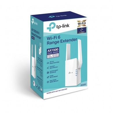 Range Extender TP-LINK RE505X / AC1500 Dual Band / Wi-Fi6 / 1 Gigabit Lan Port / 2 external antennas