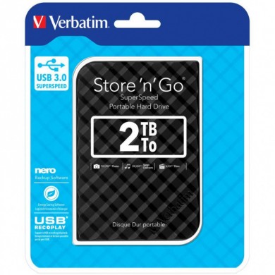 2.5&rdquo; HDD Externa Verbatim &rdquo;Store 'n' Go&rdquo; / USB3.0 / 2.0TB / Black
