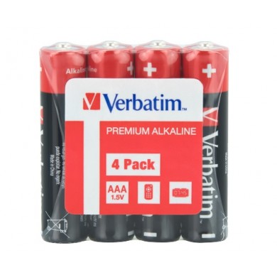 Verbatim Alcaline Battery  AAA, 4pcs, Pack Shrink
