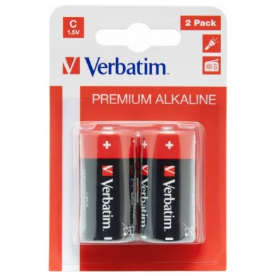 Verbatim Alcaline Battery  C, 2pcs, Blister pack