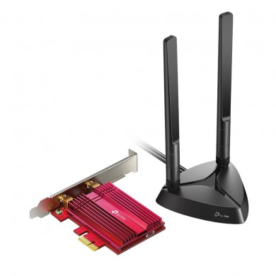 TP-LINK Archer TX3000E  AX3000 Wi-Fi 6 + Bluetooth PCI Express Adapter, 2402Mbps on 5GHz + 574Mpbs on 2.4GHz, 802.11ax/ac/n/g/b/a, 2 Dual Band detachable аntennas, Bluetooth 5.0