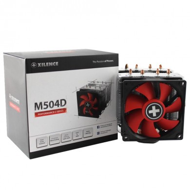 XILENCE Cooler XC044 &rdquo;M504D&rdquo; Performance C Series, Intel Socket LGA 2066/2011/1851/1700/115x & AM5/AM4, up to 180W, Dual-Tower, 2x PWM fans - 92x92x25mm, Hydro-bering fan, 600-2200rpm, 14.0~21.8dBA, 111.2 CFM, 4pin PWM,  4x 6mm Cooper heatpipes