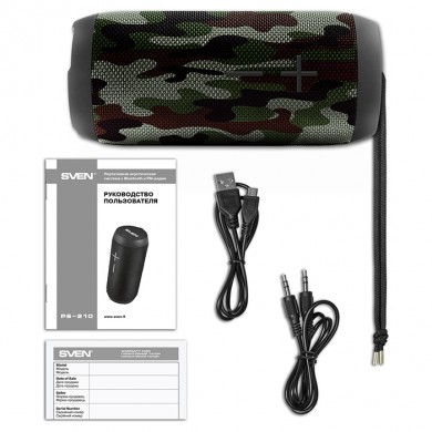 Boxa portabila SVEN PS-210, Camouflage / 12W / Bluetooth / FM / USB / microSD / 1500mA*h