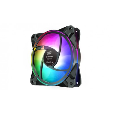 120mm Case Fan - DEEPCOOL &rdquo;CF120 PLUS-3IN1&rdquo;  3x  A-RGB LED 120x120x26.5mm, 500~1800 RPM&plusmn;10%, <28dBa, 52.5 CFM, Hydro Bearing, 4-Pin PWM, 3-pin(+5V-D-G), A-RGB Wire Controller, 4 Ports PWM Hub, Black