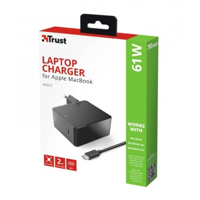 USB-C AC Adapter Trust, 61W + Cable