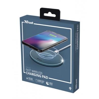 Wireless Charger  Trust Qylo Fast Wireless Charging, Fast-charge with maximum speed of up to 7.5W (iPhone) or up to 10W (Samsung Galaxy) using a USB wall charger with QuickCharge 2.0/3.0