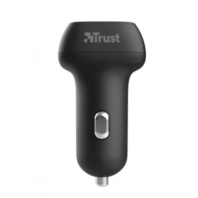 USB Car Charger - Trust Qmax 30W Ultra-Fast Dual USB Car Charger with QC3.0, Fast-charge with up to 12W power or ultra-fast charge with 18W power and QuickCharge 3.0, Total output power (max): A, W 30