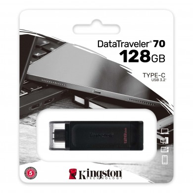 Flash Drive USB-С Kingston DataTraveler 70 / 128GB / 80 MByte/s