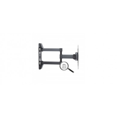 TV-Wall Mount for 23-42” - PureMounts ”PM- FM12-200”, Tilted, up to 30kg, Tilt: +3/ -10°, 56mm - 415mm wall distance, max.VESA 200x200, Steel black