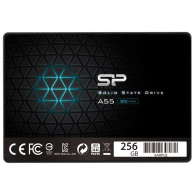2.5&rdquo; SSD 256GB  Silicon Power  Ace A55, SATAIII, SeqReads: 460 MB/s, SeqWrites: 450 MB/s, MTBF 1.5mln, SLC Cache technology, BBM, SP Toolbox, 7mm, 3D NAND TLC