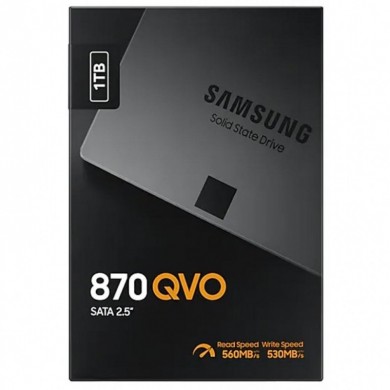 2.5&rdquo; SSD 1.0TB  Samsung SSD 870 QVO, SATAIII, Sequential Reads: 560 MB/s, Sequential Writes: 530 MB/s, Max Random 4k: Read: 98,000 IOPS / Write: 88,000 IOPS, 7mm, Cache 1GB LPDDR4, Samsung MKX controller, V-NAND 4bit MLC