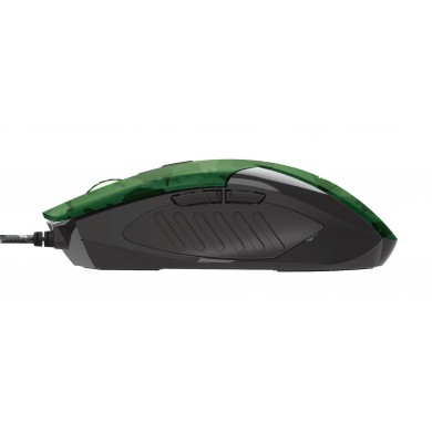 Trust Gaming GXT 781 Rixa Camo Mouse & Mouse Pad, 800 - 3200 dpi, 6 Responsive buttons, LED illumination with breathing effect in 4 colours, 1,8 m USB, Camouflage