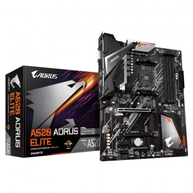 GIGABYTE GA-A520 AORUS Elite, Socket AM4, AMD A520, Dual 4xDDR4-4733, APU AMD graphics, DVI, HDMI, 2xPCIe X16, 4xSATA3, RAID, 1xM.2, 3xPCIe X1, ALC1200 HDA, S/PDIF, GbE LAN, 1xUSB3.2Gen2, 5xUSB3.2, RGB Fusion 2.0, ATX