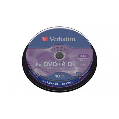 Verbatim DataLifePlus DVD+R AZO DOUBLE LAYER 8.5GB 8X MATT SILVER SURFACE - Spindle 10pcs.
